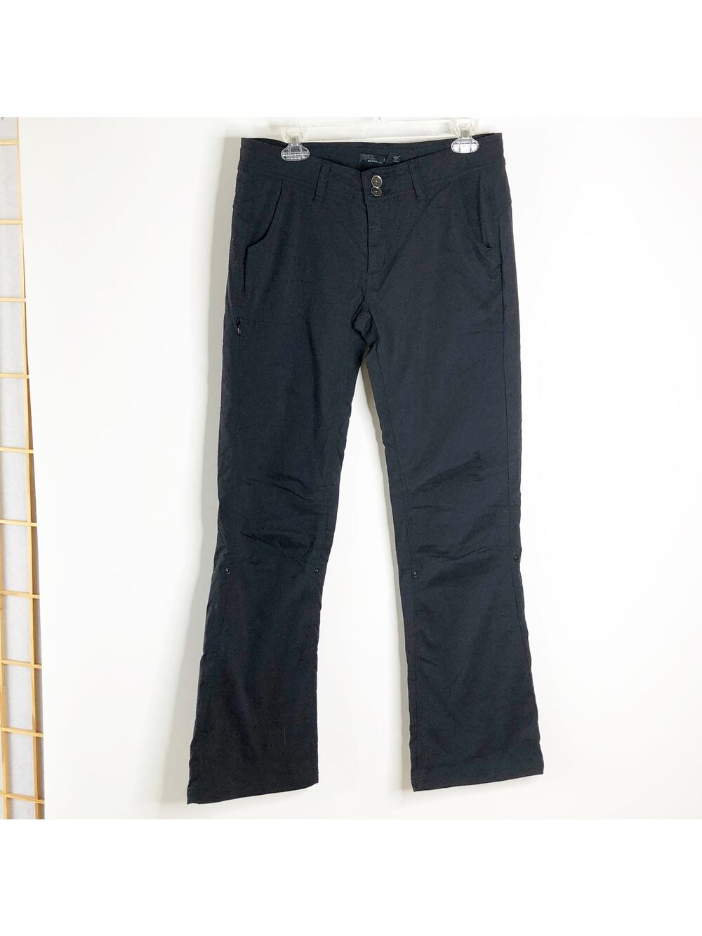 Prana Womens Convertible Pants 8 W4HARG113 Black Capri